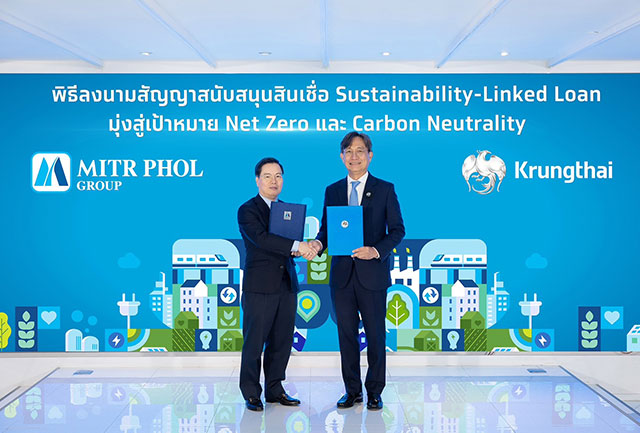 Mitr Phol and Krungthai sign sustainability-linked loan deal worth two billion baht, pushing towards net zero and carbon neutrality goals