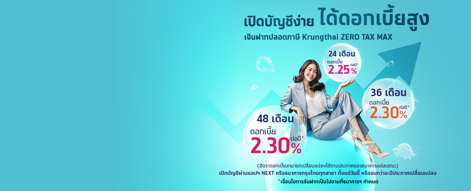 เงินฝากปลอดภาษี ฝากประจำ สมัครง่าย อัตราดอกเบี้ยสูง