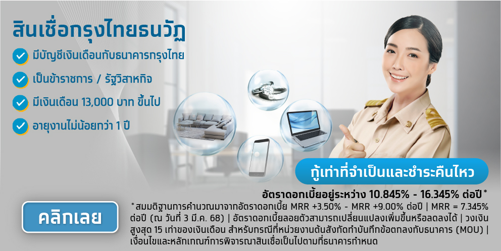 ช่องทางติดต่อการสมัคร สินเชื่อส่วนบุคคลกรุงไทยธนวัฏ